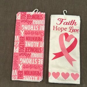 Breast Cancer Kitchen towel bundle of 2 NWT